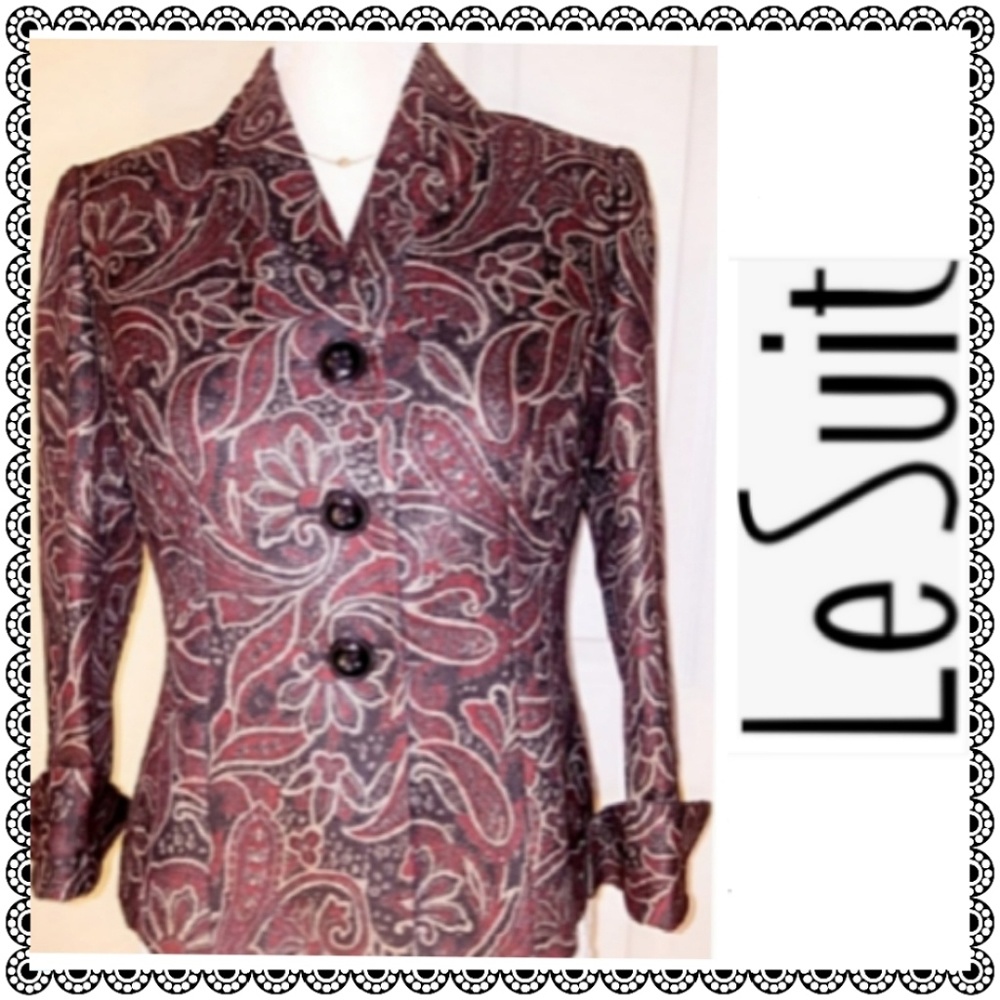 {Le Suit - Macy's} maroon paisley suit jacket, 4P